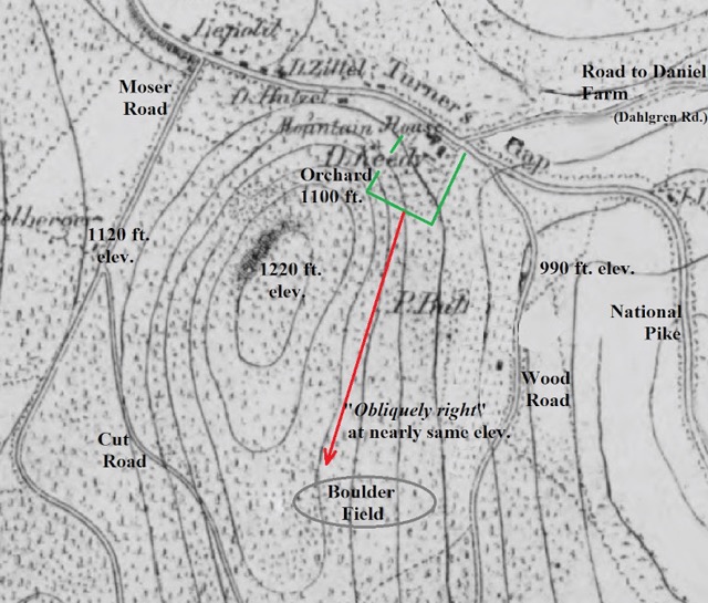 Coles's Orchard Outlined in Green